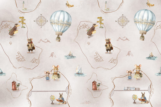 Whimsical Adventure Animal Map Wallpaper