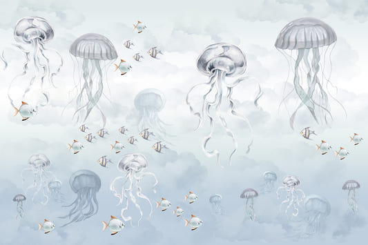 Watercolor Jellyfish Ocean Wallpaper