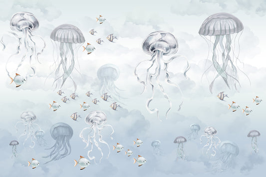 Watercolor Jellyfish Ocean Wallpaper