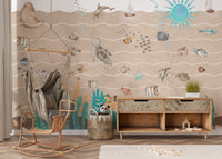 Underwater Sea Life Wallpaper Mural Design
