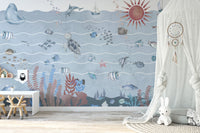 Whimsical Underwater Marine Life Mural
