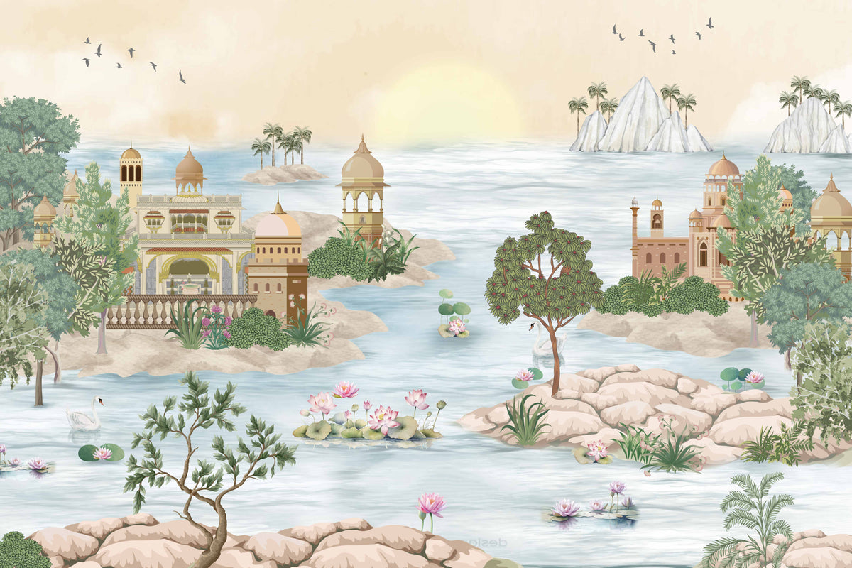 Golden Heritage Landscape Wallpaper