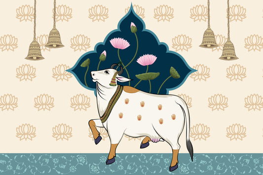 Lotus Bliss Pichwai Wallpaper