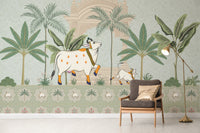 Morning Grace Pichwai art wallpaper design