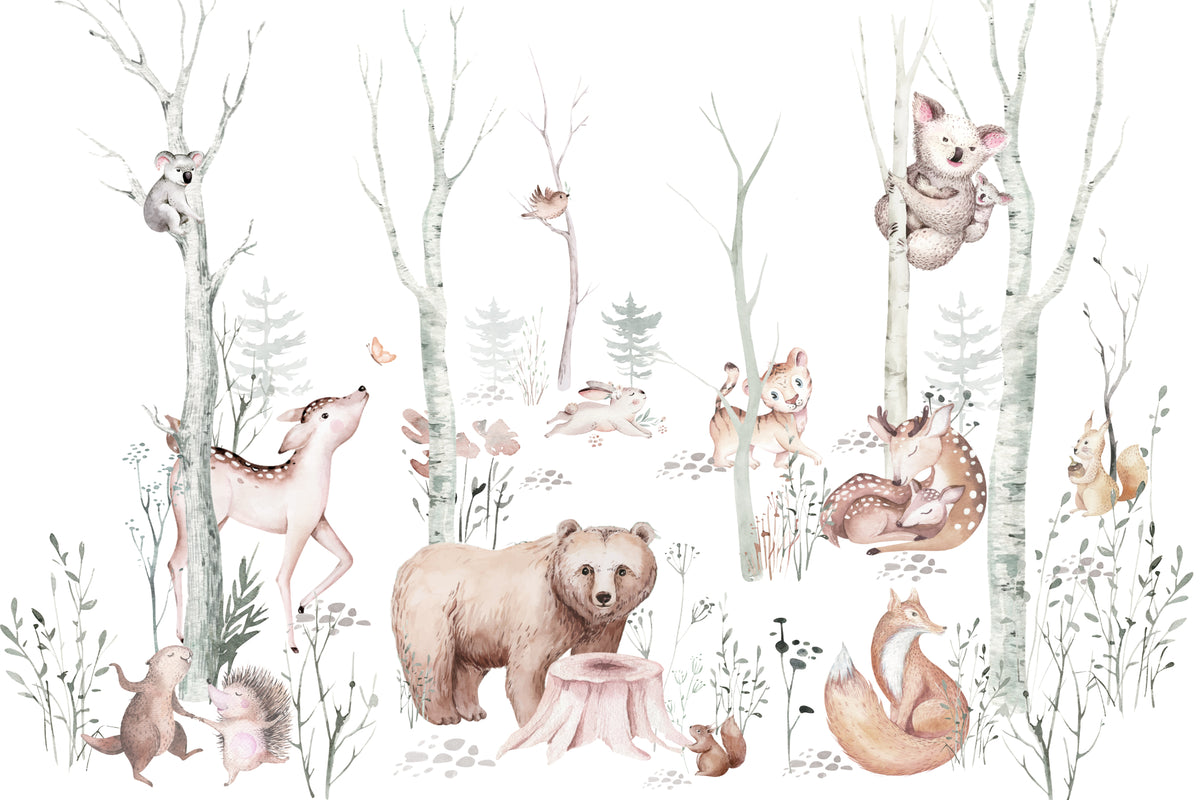 Woodland Animals Wallpaper Mural