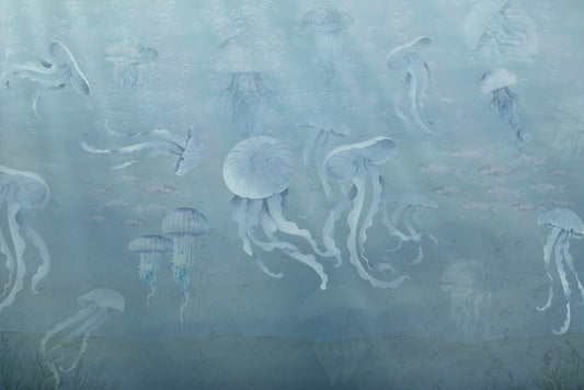 Watercolor Jellyfish Ocean Wallpaper