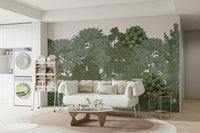 Dense green forest wallpaper for walls
