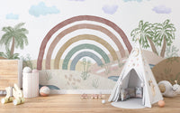 Serene boho rainbow wallpaper for rooms



