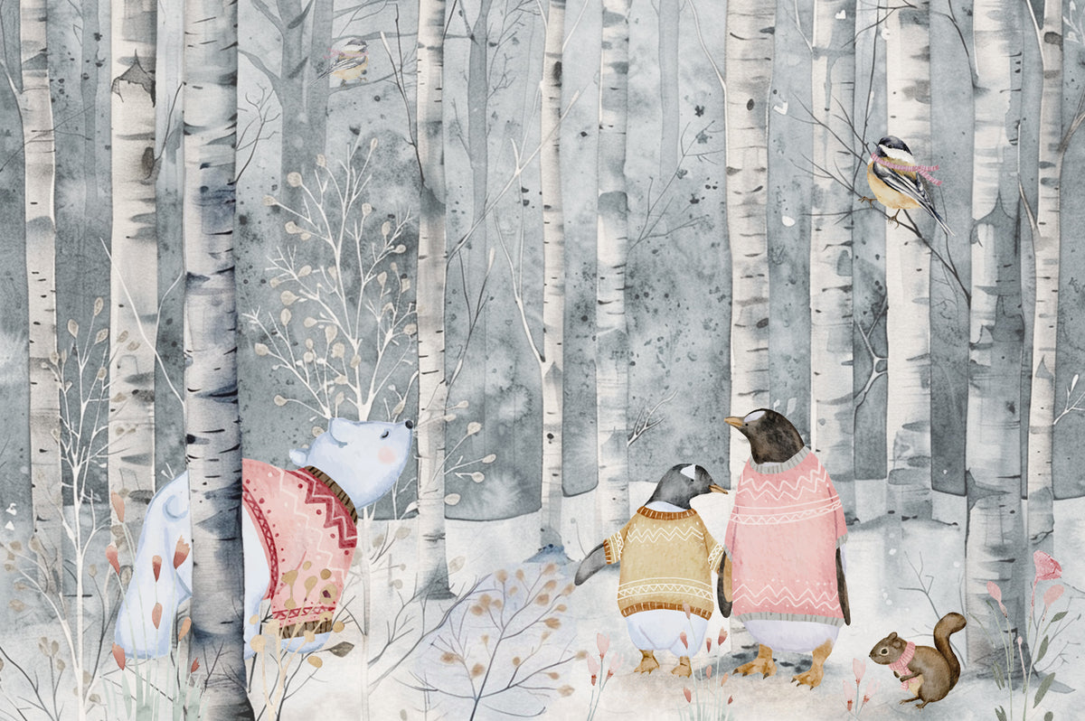 Winter Woodland Animal Wallpaper