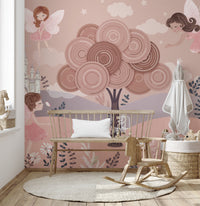 Whimsical princess castle girls wallpaper
