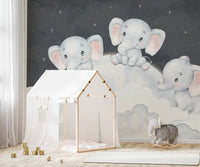 Cute elephant wallpaper for kids' rooms
