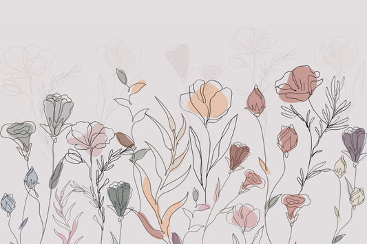 Botanical Abstract Wallpaper Mural