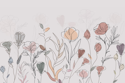 Botanical Abstract Wallpaper Mural