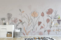 Nature-inspired abstract mural wallpaper
