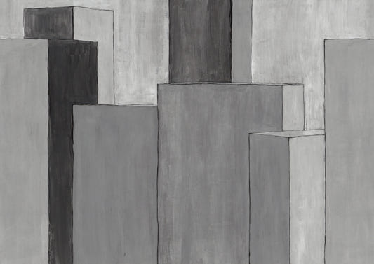 Monochrome Geometric Urban Art Mural