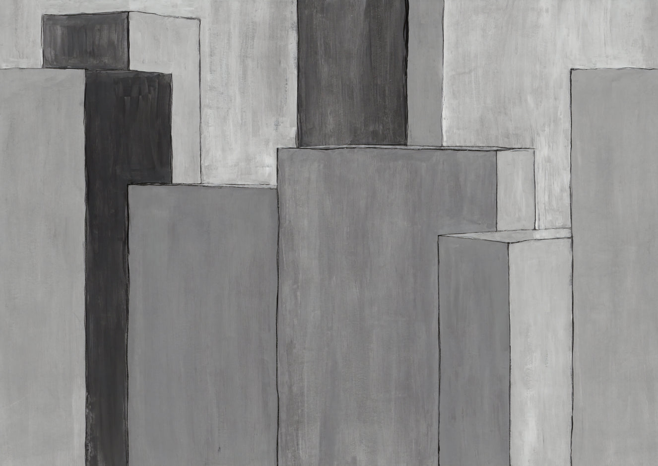 Monochrome Geometric Urban Art Mural