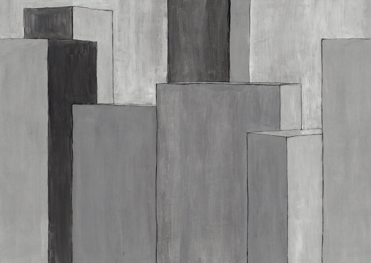 Monochrome Geometric Urban Art Mural