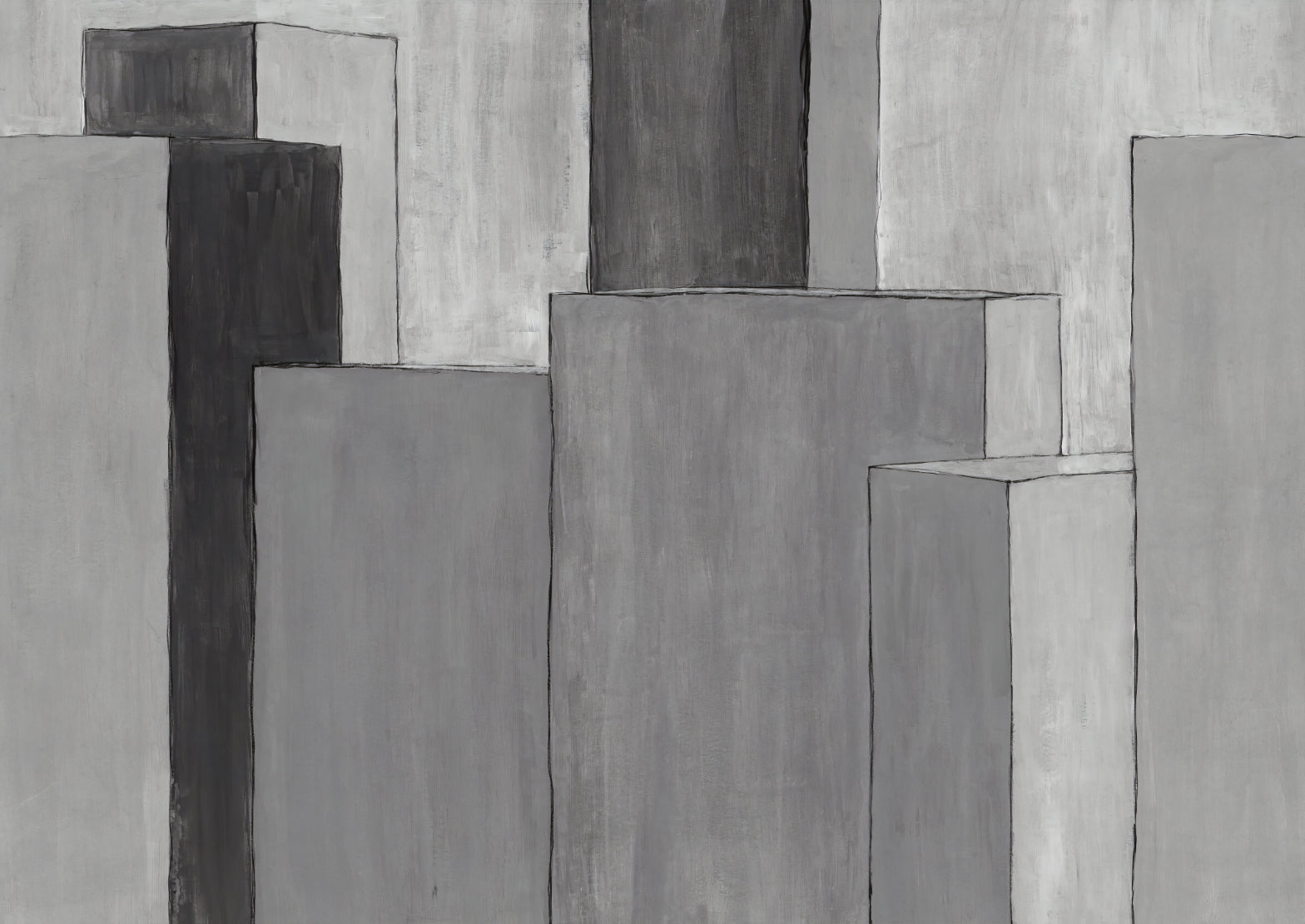 Monochrome Geometric Urban Art Mural