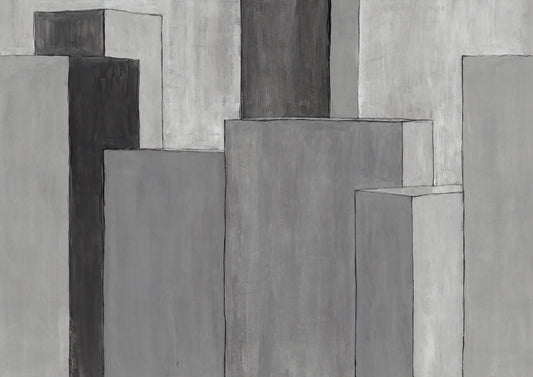 Monochrome Geometric Urban Art Mural