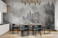 Atmospheric misty forest wallpaper
