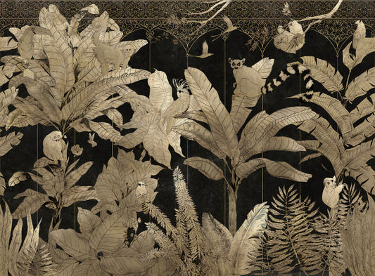 Luxury Gold Jungle Botanical Wallpaper