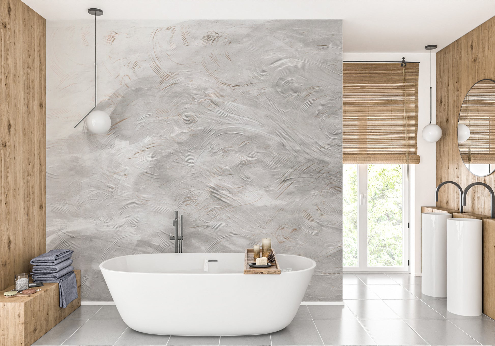 Soft swirl pattern gray wallpaper
