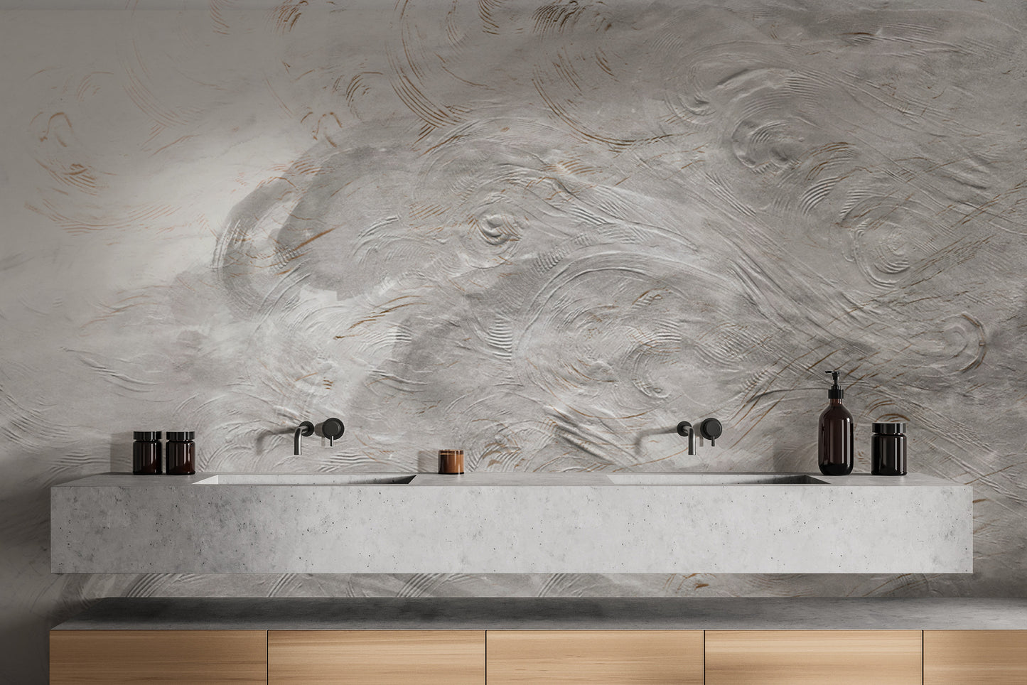 Dynamic gray swirl wallpaper design
