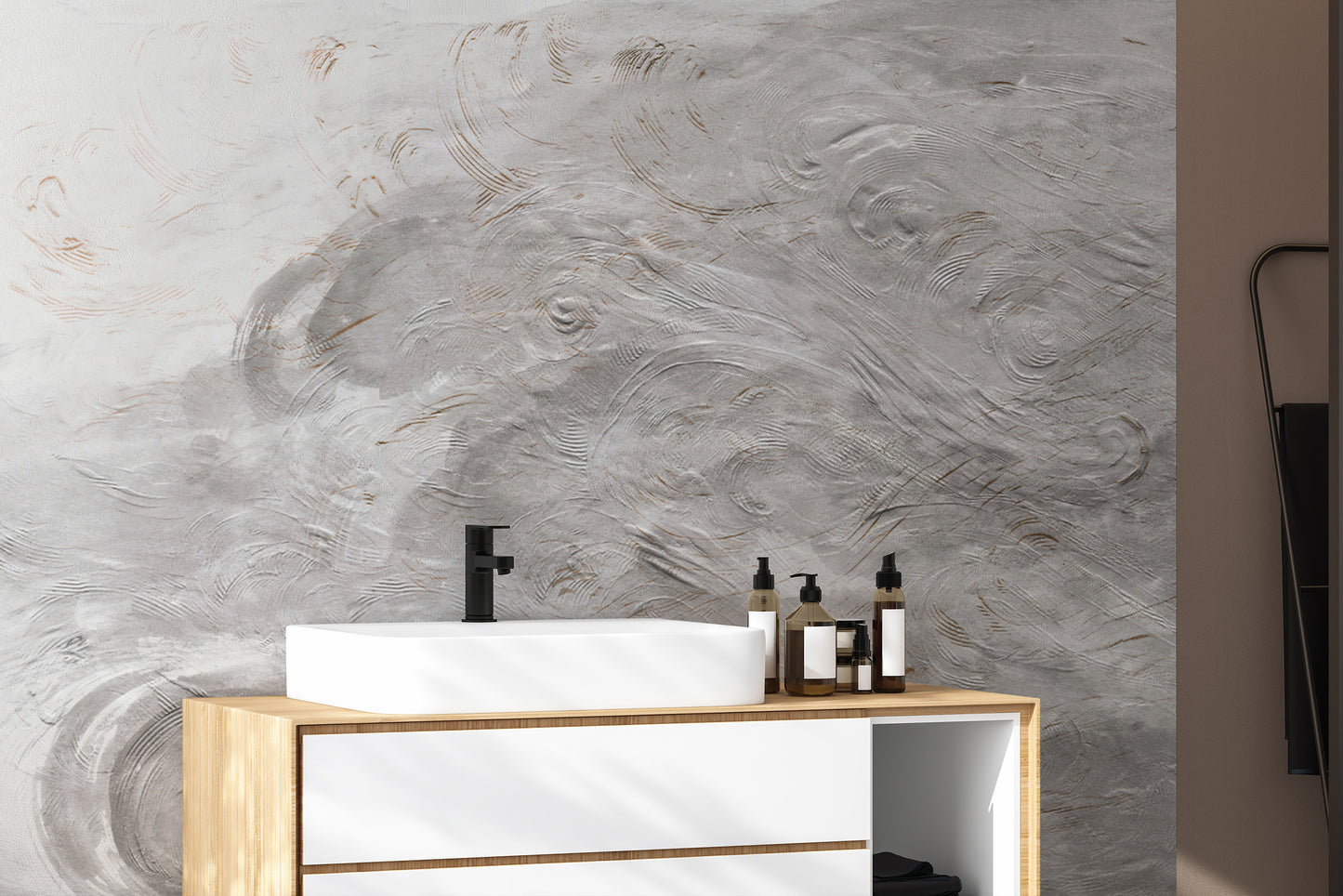 Minimalist gray textured wall mural
