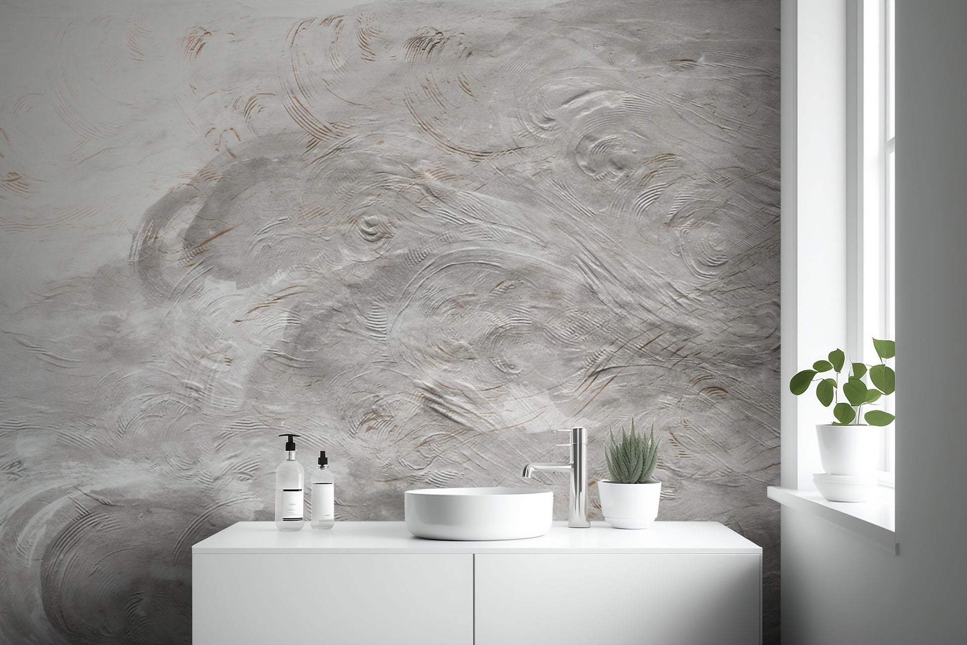 Stylish gray swirl pattern wallpaper
