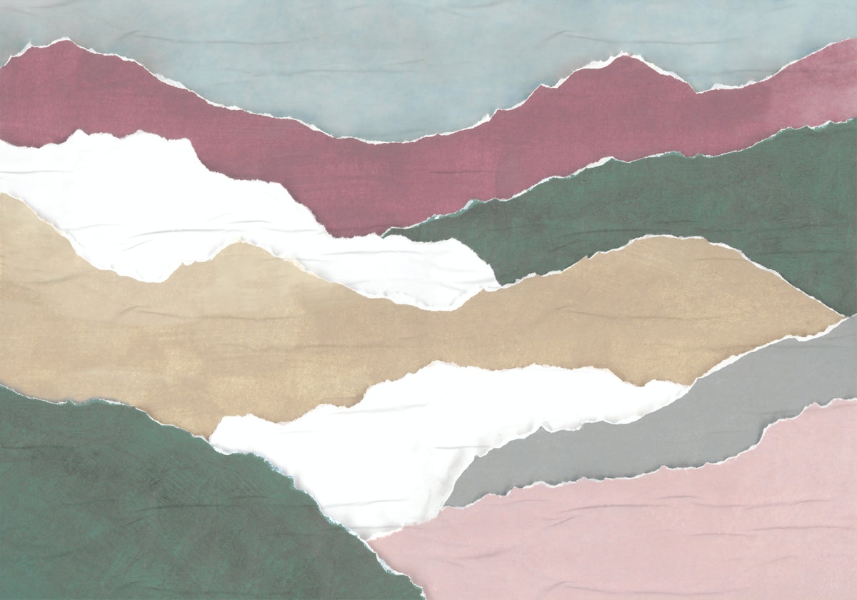 Abstract Pastel Valleys Layered Mural