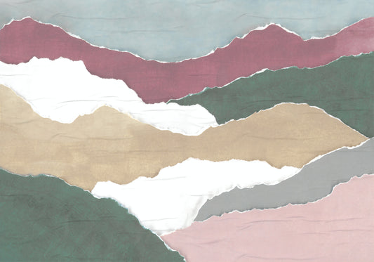 Abstract Pastel Valleys Layered Mural