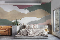 "Textured torn paper wallpaper in earth tones"
