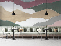 "Handcrafted torn paper style abstract wallpaper"
