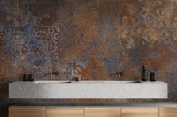 "Faded distressed wallpaper for vintage walls"
