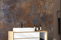 "Rustic vintage wallpaper with classic motifs"
