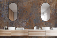 "Rustic wallpaper with distressed patterns"
