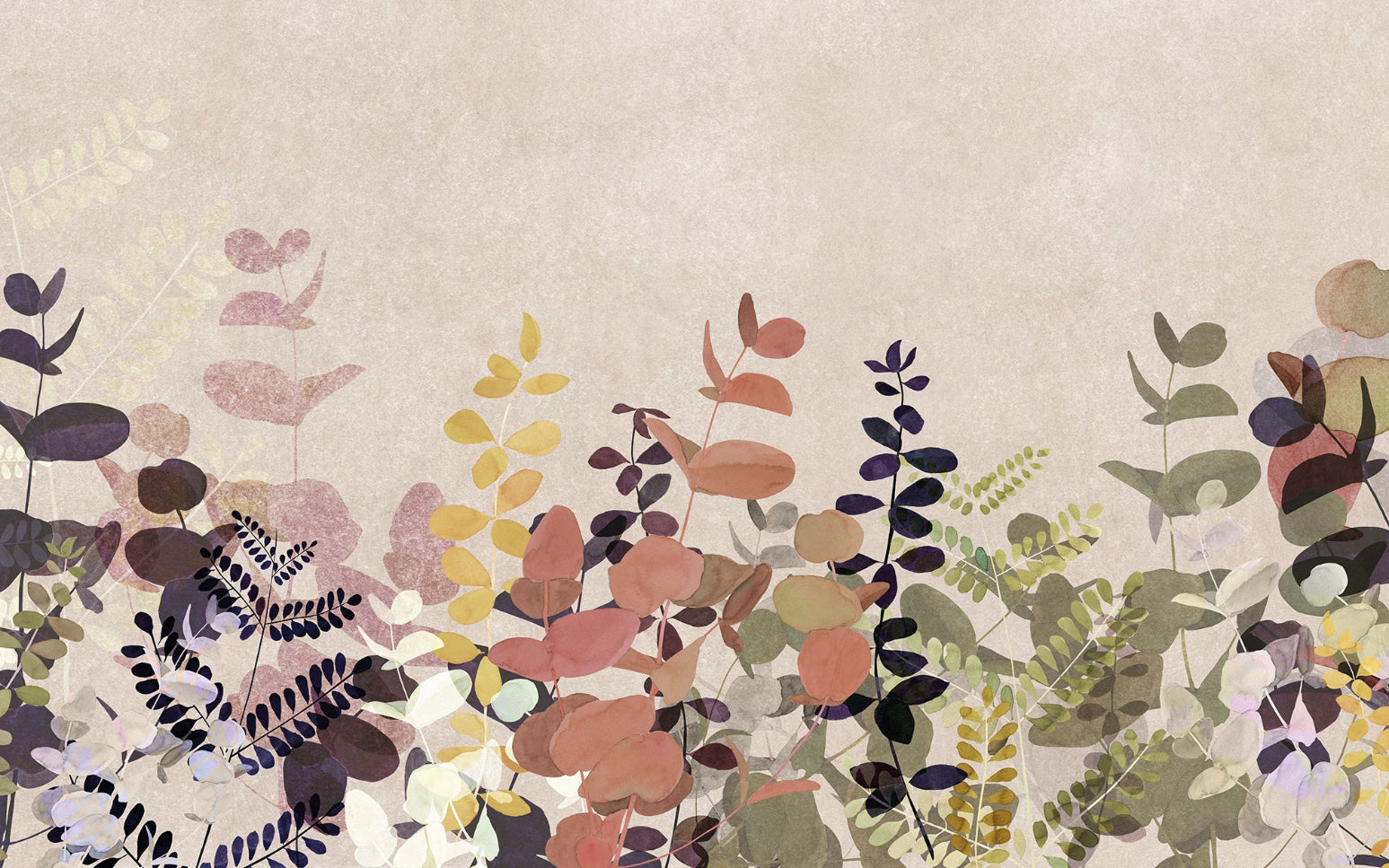 Watercolour Botanical Leaf Wallpaper