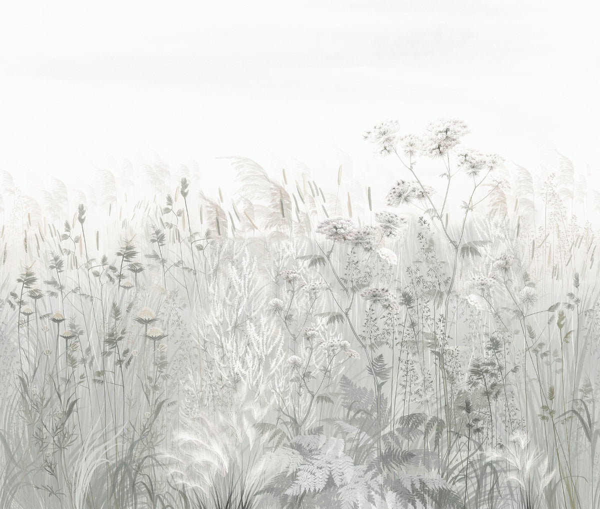 Soft Botanical Wildflower Wallpaper in your room — zoomed