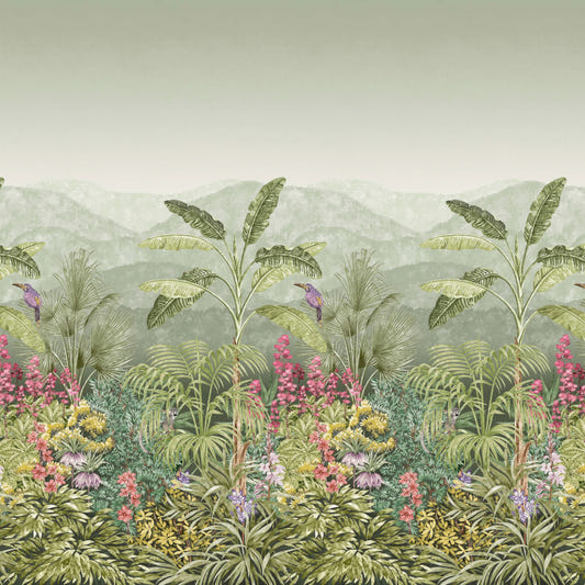 Tropical Jungle Botanical Wallpaper