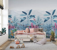 Exotic jungle wallpaper with palm trees
