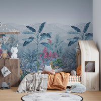 Vibrant rainforest wallpaper mural print
