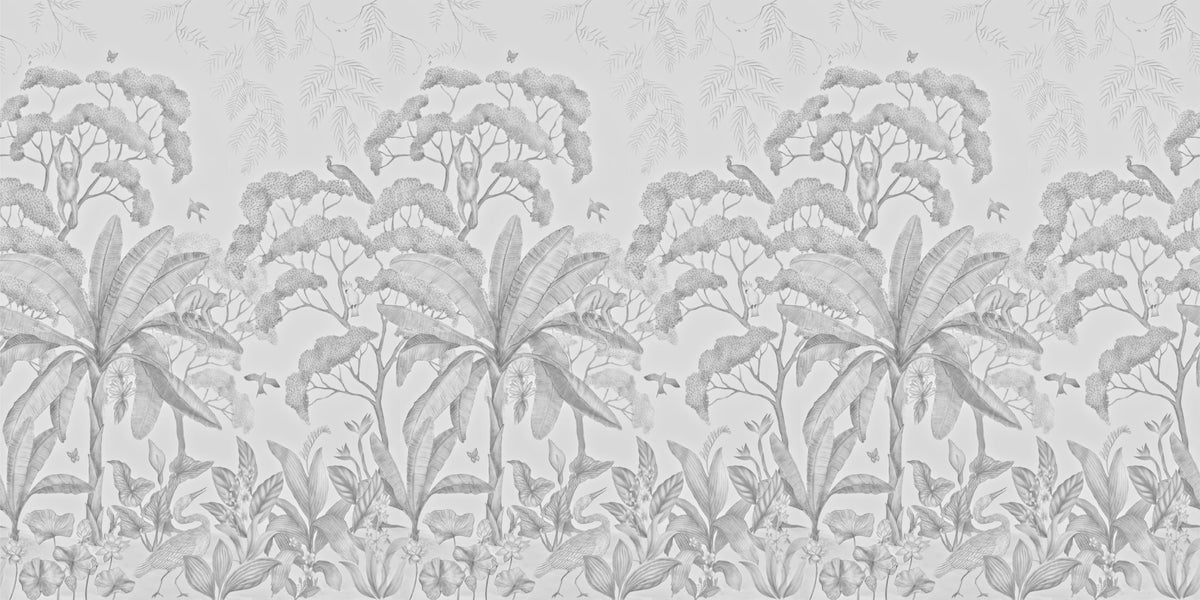 Black and White Jungle Wallpaper