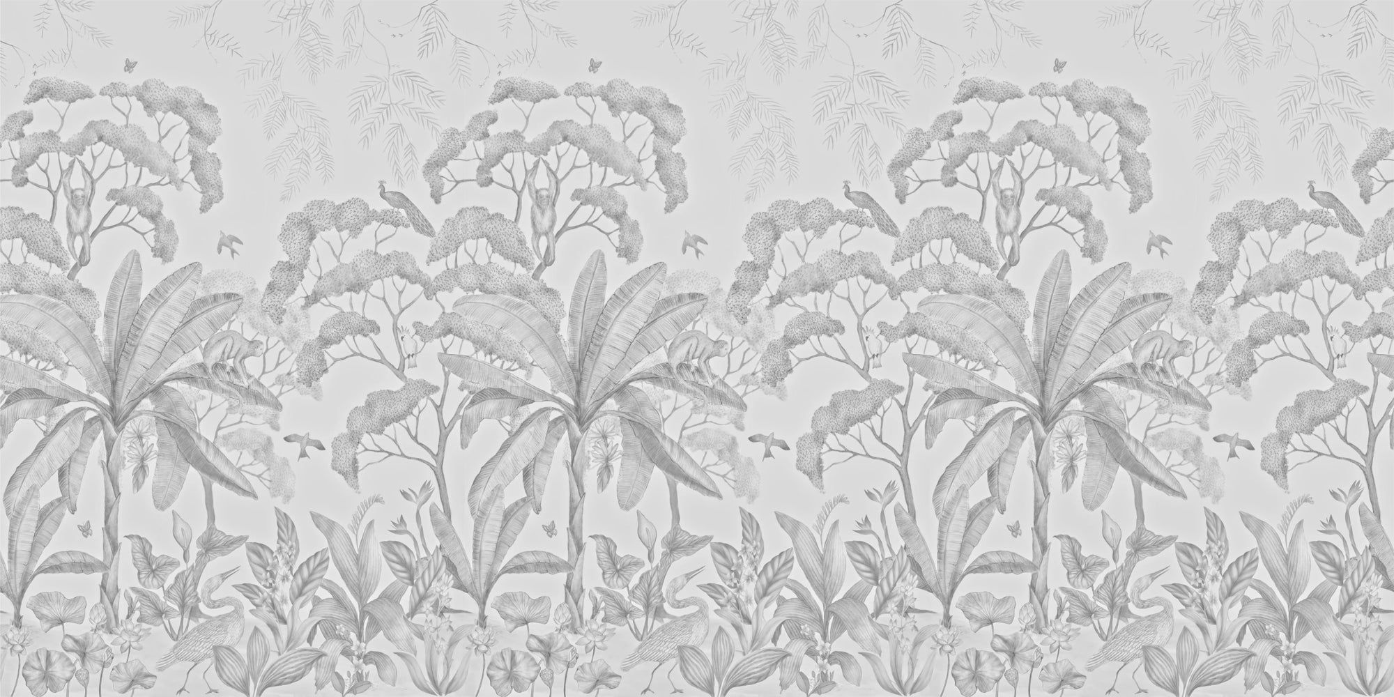 Black and White Jungle Wallpaper