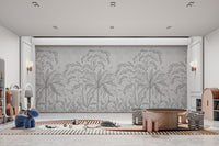 Black and white leaves wallpaper design
