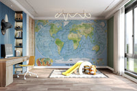 World atlas wallpaper for home offices
