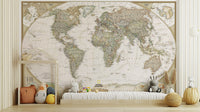 Political world map wallpaper print
