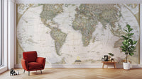 Vintage National Geographic map mural
