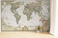 World atlas wallpaper for home offices

