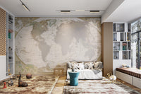 Educational world map mural design
