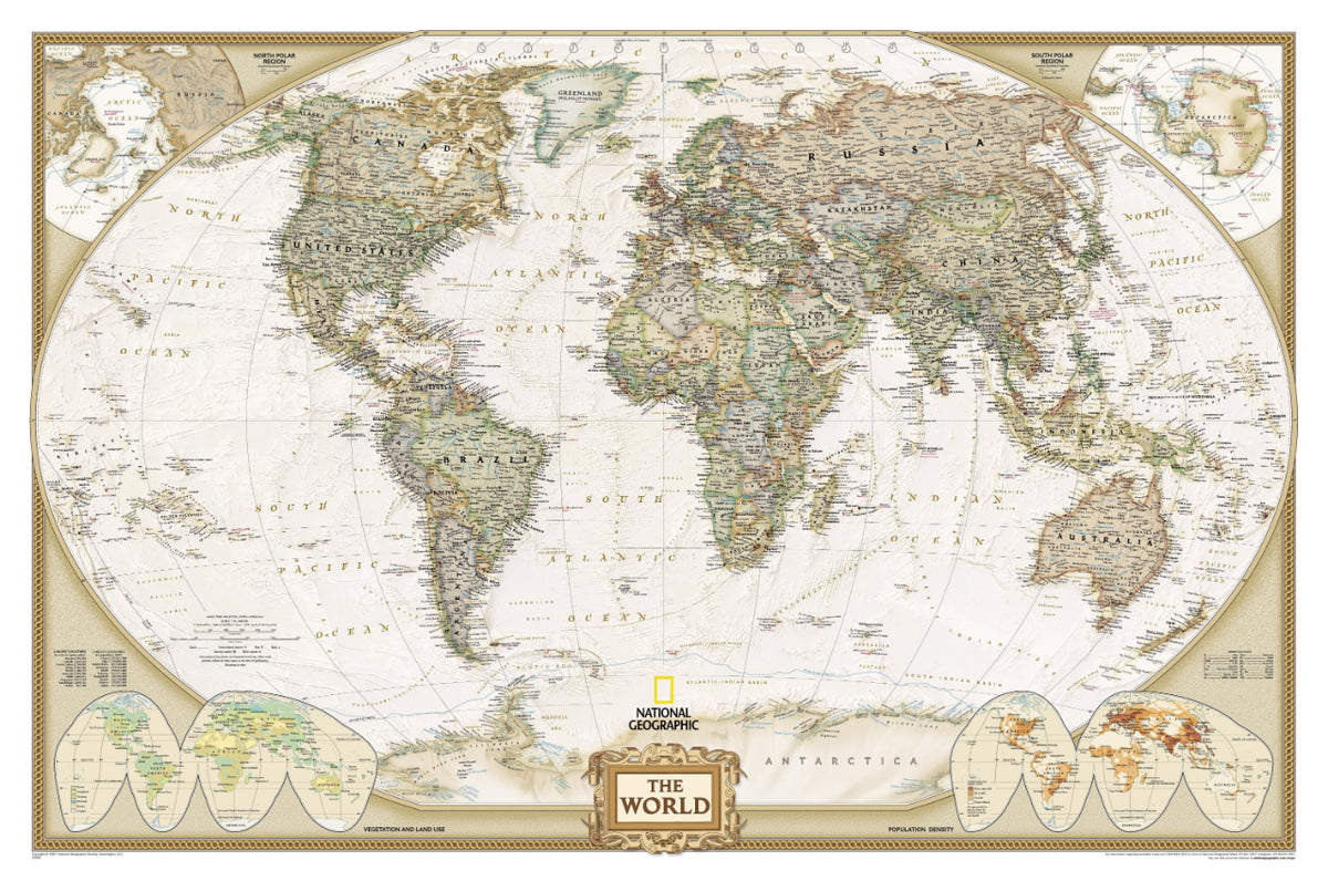 National Geographic World Map Mural Wallpaper